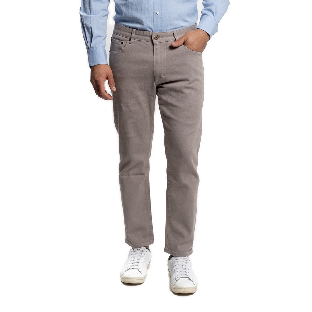 Men's Slim Straight Jeans in Taupe/Grey